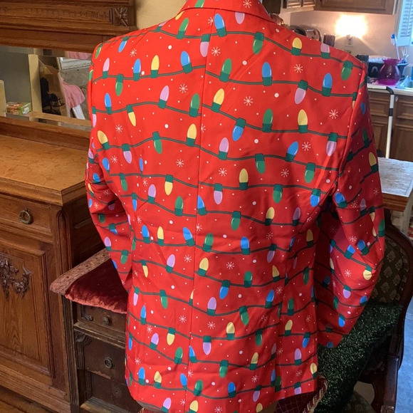 Opposuits Red Christmas Blazer Suit Jacket Men NEW Large - Picture 6 of 9